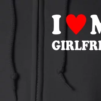 I Love My Girlfriend Heart Boyfriend Couples Full Zip Hoodie