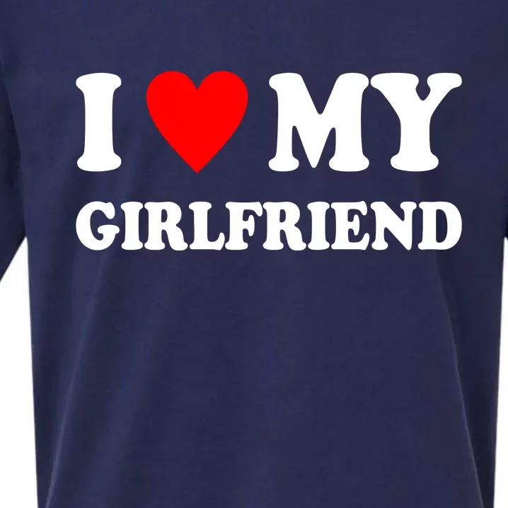 I Love My Girlfriend Heart Boyfriend Couples Sueded Cloud Jersey T-Shirt