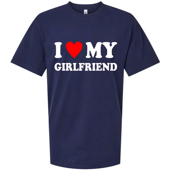 I Love My Girlfriend Heart Boyfriend Couples Sueded Cloud Jersey T-Shirt