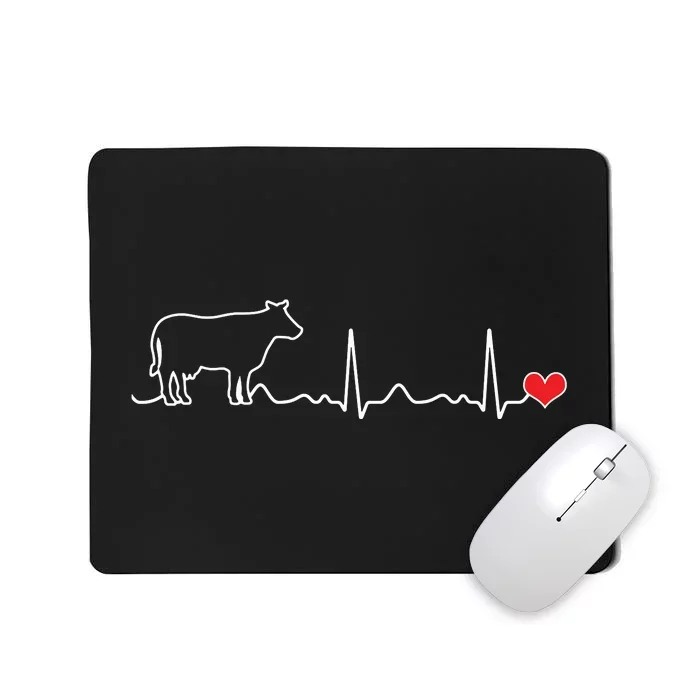 I Love My Cow Valve EKG Heartbeat Heart Patient Mousepad