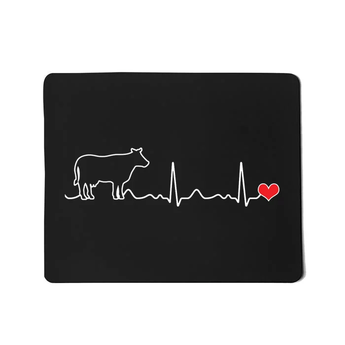 I Love My Cow Valve EKG Heartbeat Heart Patient Mousepad