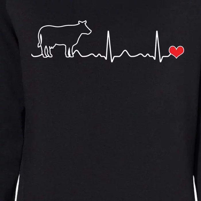 I Love My Cow Valve EKG Heartbeat Heart Patient Womens California Wash Sweatshirt