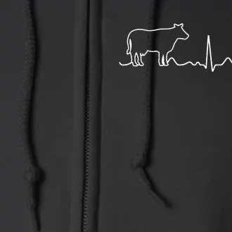 I Love My Cow Valve EKG Heartbeat Heart Patient Full Zip Hoodie