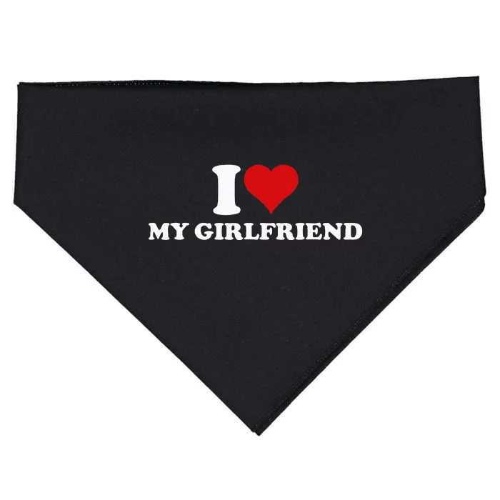 I Love My Hot Girlfriend I Heart My Hot Girlfriend Gf USA-Made Doggie Bandana