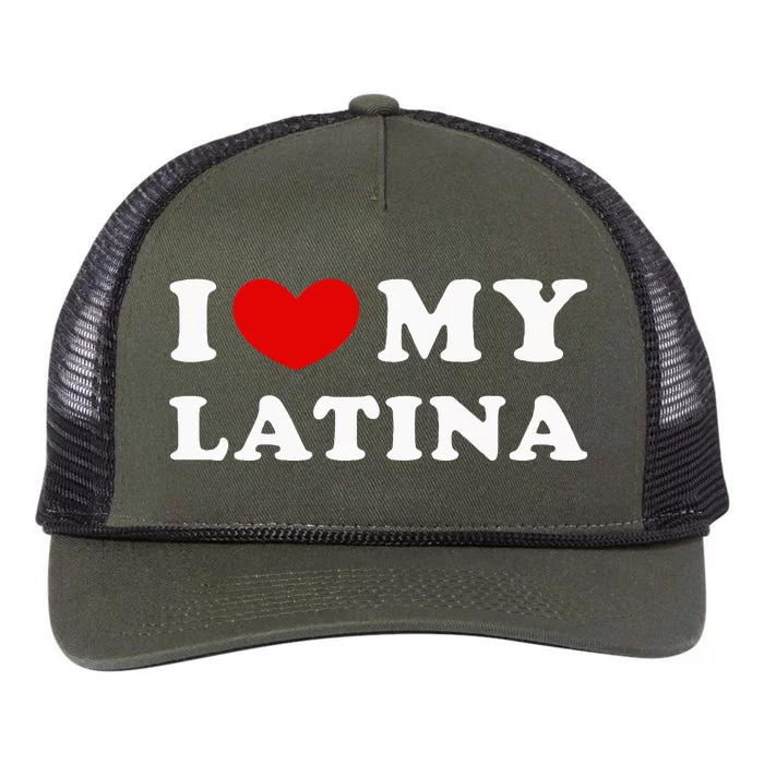 I Love My Latina I Heart My Latina Retro Rope Trucker Hat Cap