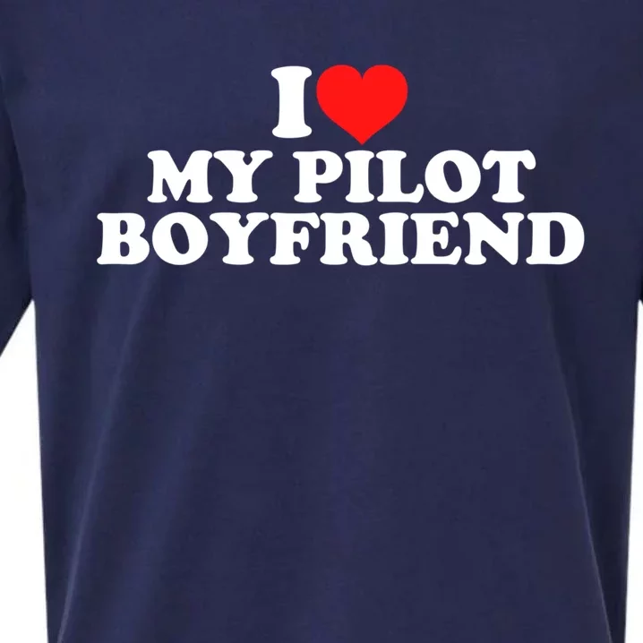 I Love My Pilot Friend Cute Gift Sueded Cloud Jersey T-Shirt