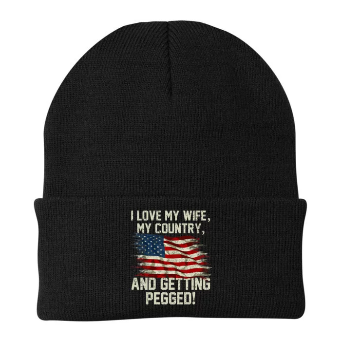 I LOVE MY WIFE MY COUNTRY AND GETTING PEGGED! Knit Cap Winter Beanie