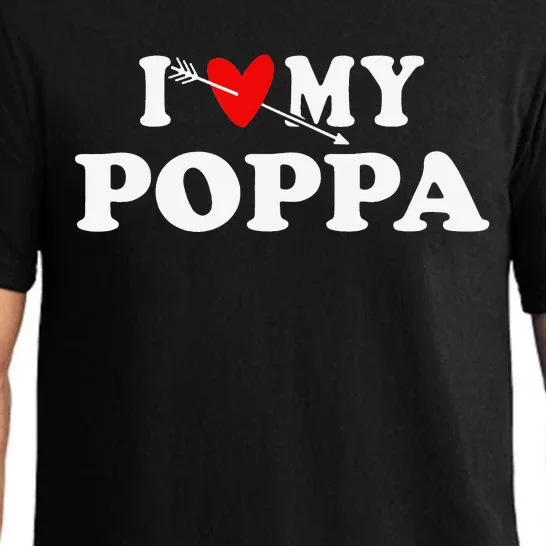 I Love My Poppa with Heart Father day Wear for Son Daughter Pajama Set