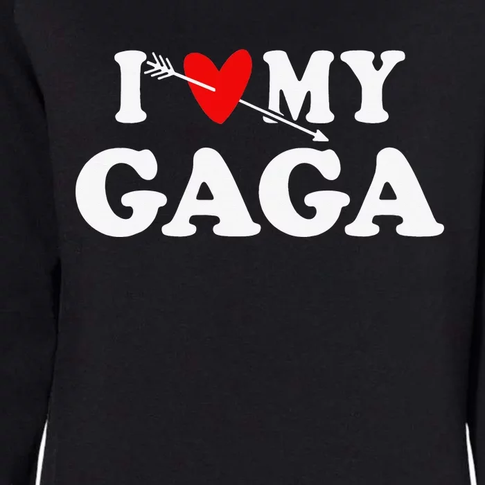 I Love My Gaga with Heart Father’s day Womens California Wash Sweatshirt