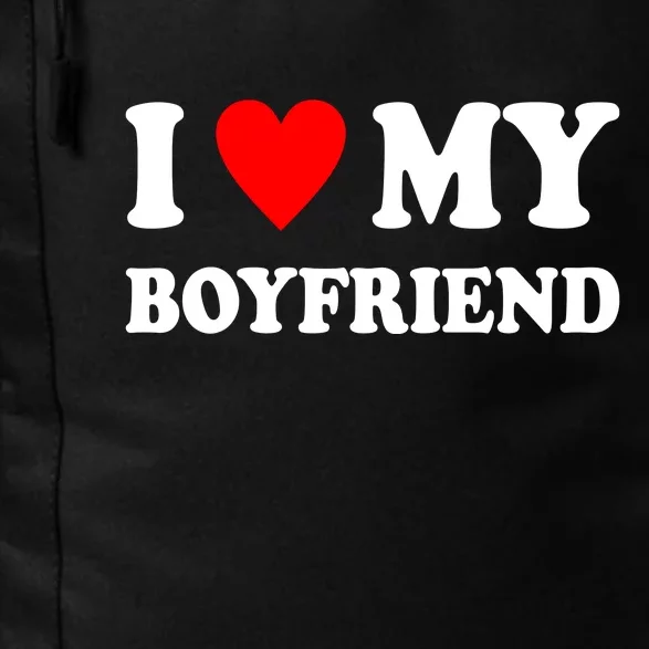 I Love My Boyfriend Heart Girlfriend Couples Daily Commute Backpack