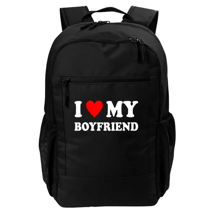 I Love My Boyfriend Heart Girlfriend Couples Daily Commute Backpack