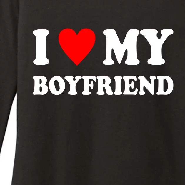 I Love My Boyfriend Heart Girlfriend Couples Womens CVC Long Sleeve Shirt