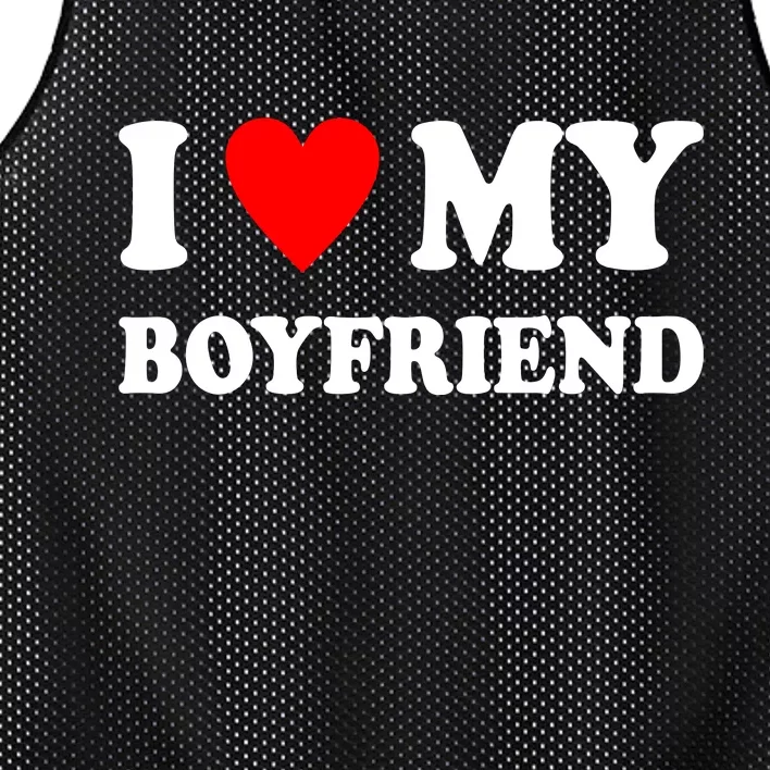 I Love My Boyfriend Heart Girlfriend Couples Mesh Reversible Basketball Jersey Tank