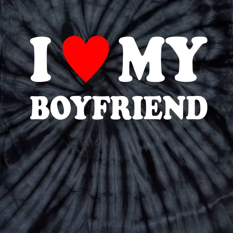 I Love My Boyfriend Heart Girlfriend Couples Tie-Dye T-Shirt