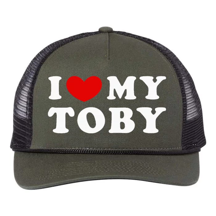 I Love My Toby I Heart My Toby Retro Rope Trucker Hat Cap