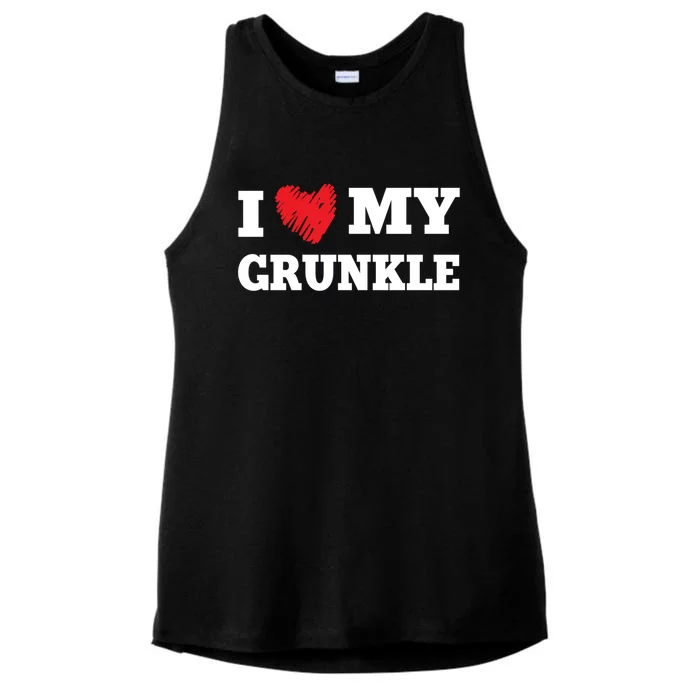 I Love My Grunkle Favorite Family Member Valentines Gift Ladies Tri-Blend Wicking Tank