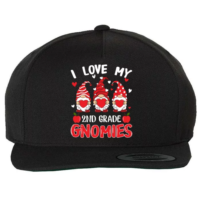 I Love My 2nd Grade Gnomies Cute Valentines Day Teacher Gift Great Gift Wool Snapback Cap