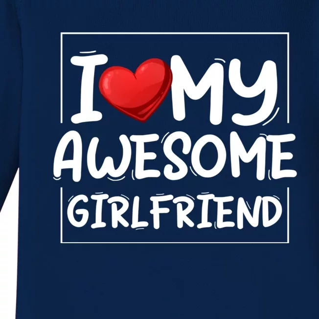 I Love My Awesome Friend Valentines Day Matching Couple Gift Baby Long Sleeve Bodysuit