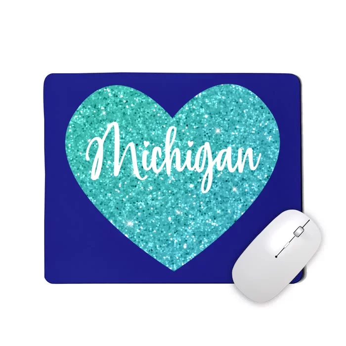 I Love Michigan Usa Heart Gift Mousepad