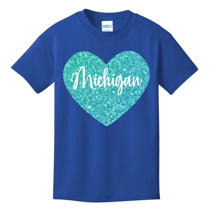 I Love Michigan Usa Heart Gift Kids T-Shirt