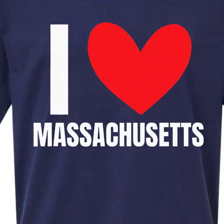 I Love Massachusetts State Boston Worcester New England Sueded Cloud Jersey T-Shirt