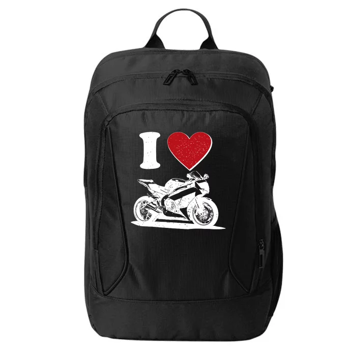 I Love Motorcycles City Backpack