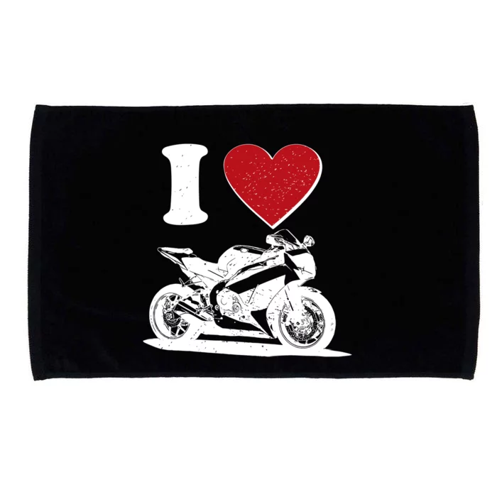 I Love Motorcycles Microfiber Hand Towel