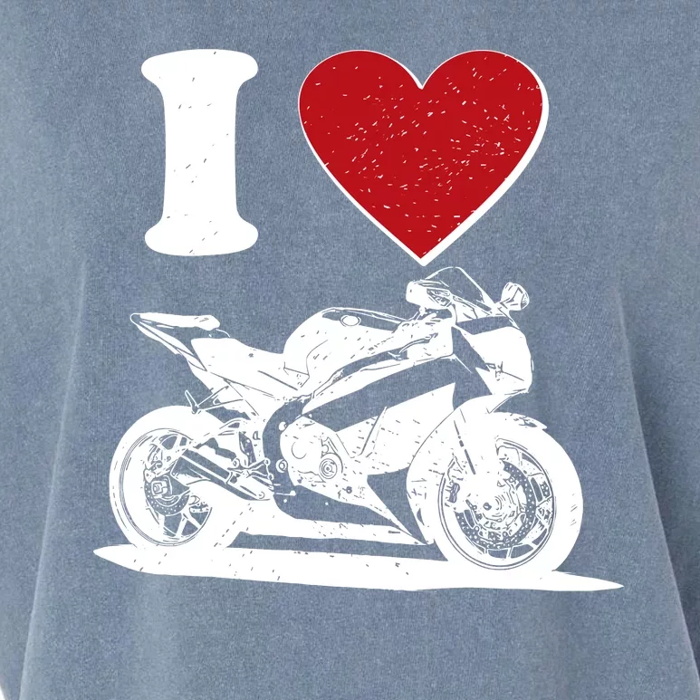 I Love Motorcycles Garment-Dyed Women's Muscle Tee