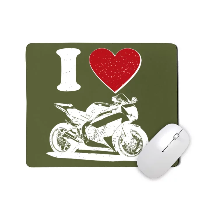 I Love Motorcycles Mousepad