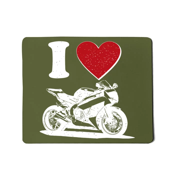 I Love Motorcycles Mousepad