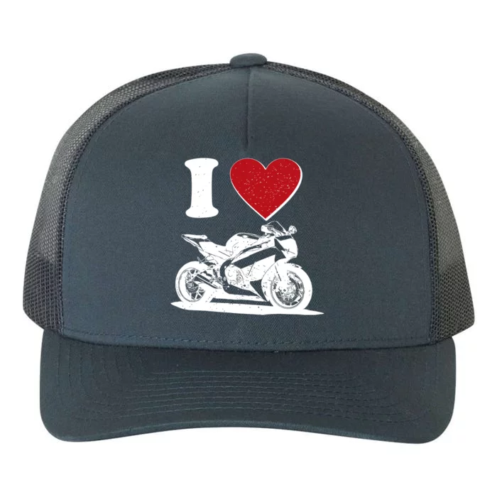 I Love Motorcycles Yupoong Adult 5-Panel Trucker Hat