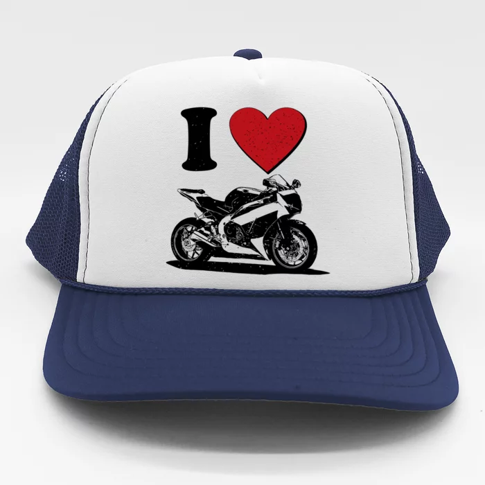 I Love Motorcycles Trucker Hat