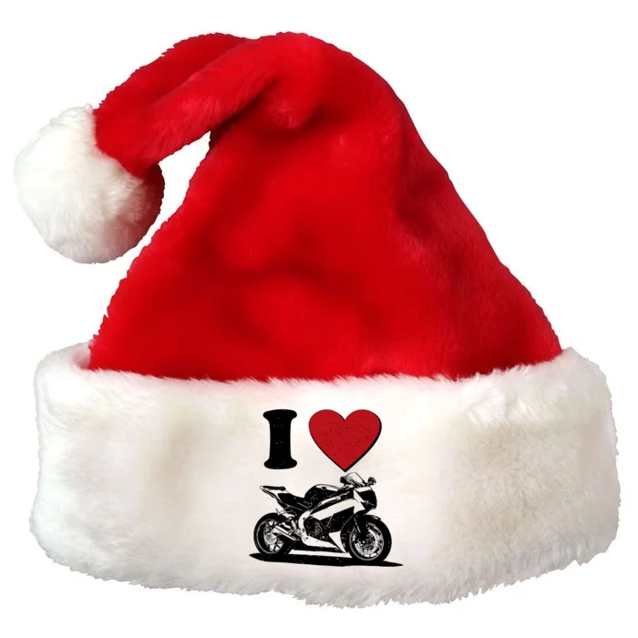 I Love Motorcycles Premium Christmas Santa Hat