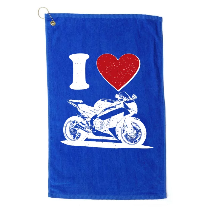 I Love Motorcycles Platinum Collection Golf Towel