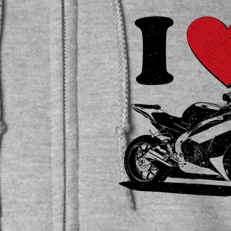 I Love Motorcycles Full Zip Hoodie