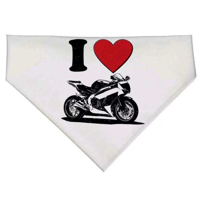 I Love Motorcycles USA-Made Doggie Bandana