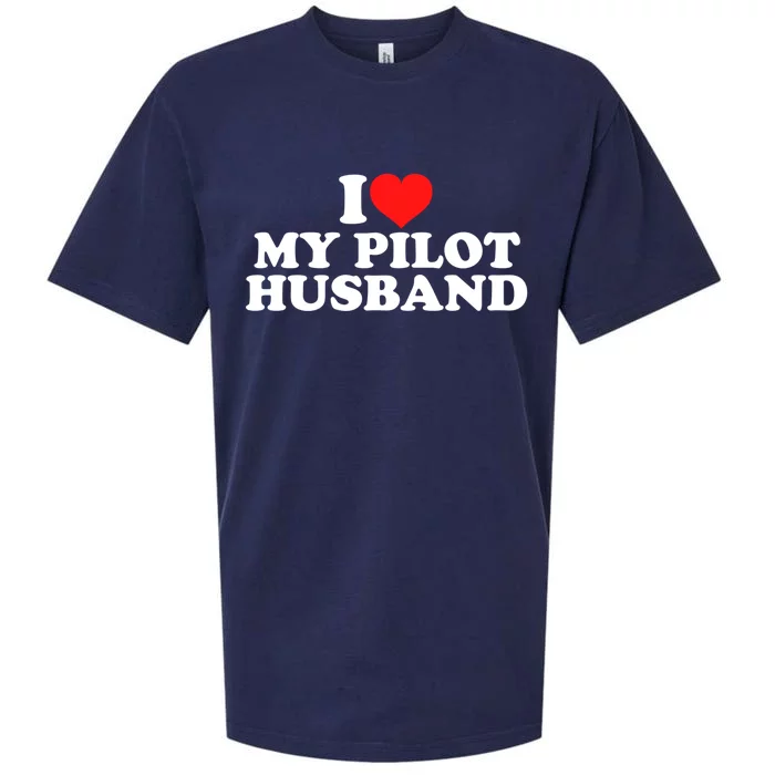 I Love My Pilot Husband Gift Sueded Cloud Jersey T-Shirt