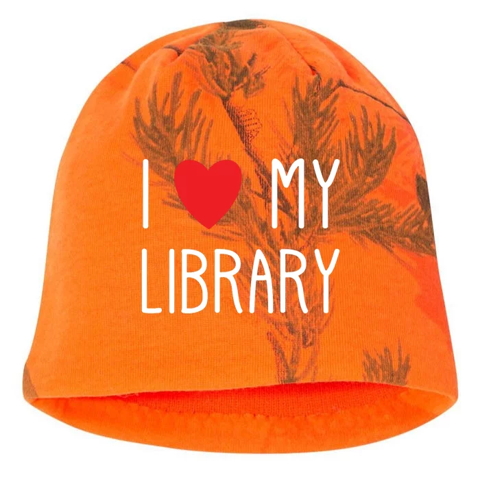 I Love My Library For Book Lovers Readers Librarian Kati - Camo Knit Beanie