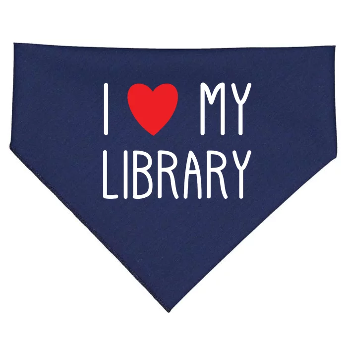 I Love My Library For Book Lovers Readers Librarian USA-Made Doggie Bandana