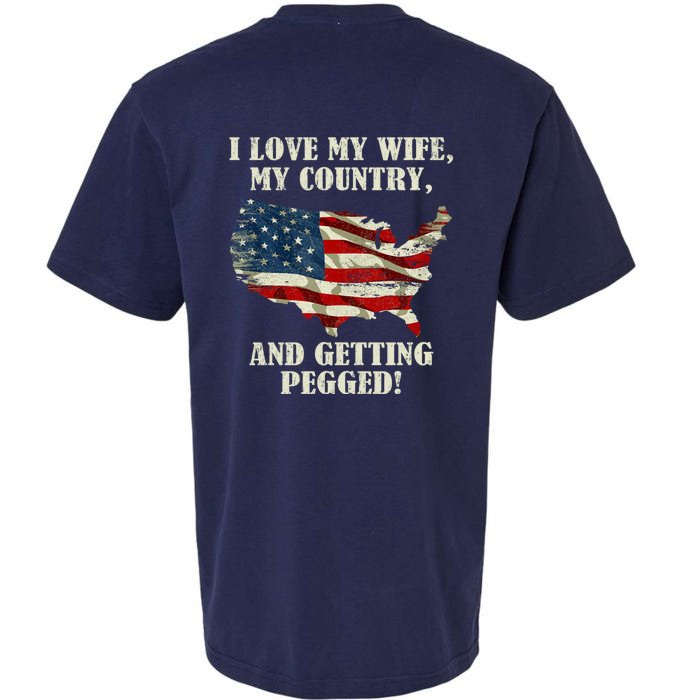 I LOVE MY WIFE MY COUNTRY AND GETTING PEGGED! Front & Back Sueded Cloud Jersey T-Shirt