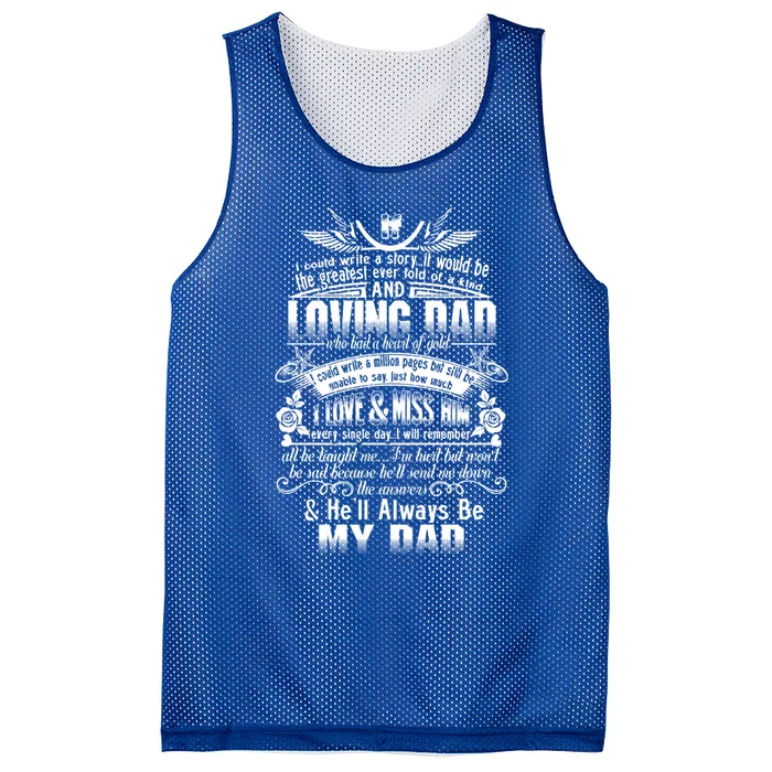 I Love Miss My Dad In Loving Memory Of Dad Remembrance Gift Mesh Reversible Basketball Jersey Tank