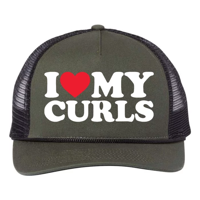 I Love My Curls Shirts I Heart My Curls Curly Hair Retro Rope Trucker Hat Cap