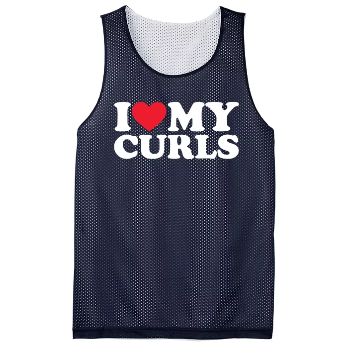 I Love My Curls Shirts I Heart My Curls Curly Hair Mesh Reversible Basketball Jersey Tank