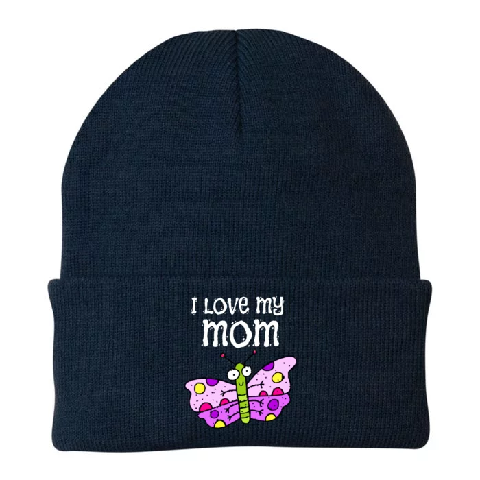 I Love My Mom Butterfly Gift Knit Cap Winter Beanie