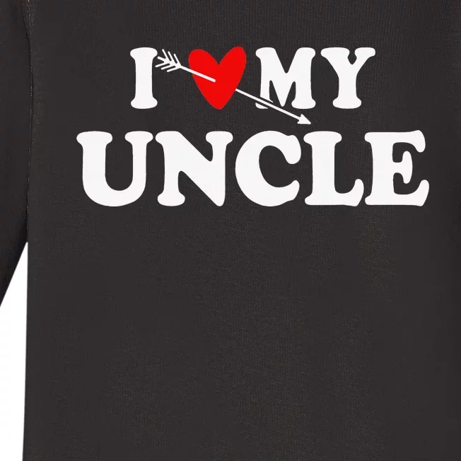 I Love My Uncle with Heart Baby Long Sleeve Bodysuit