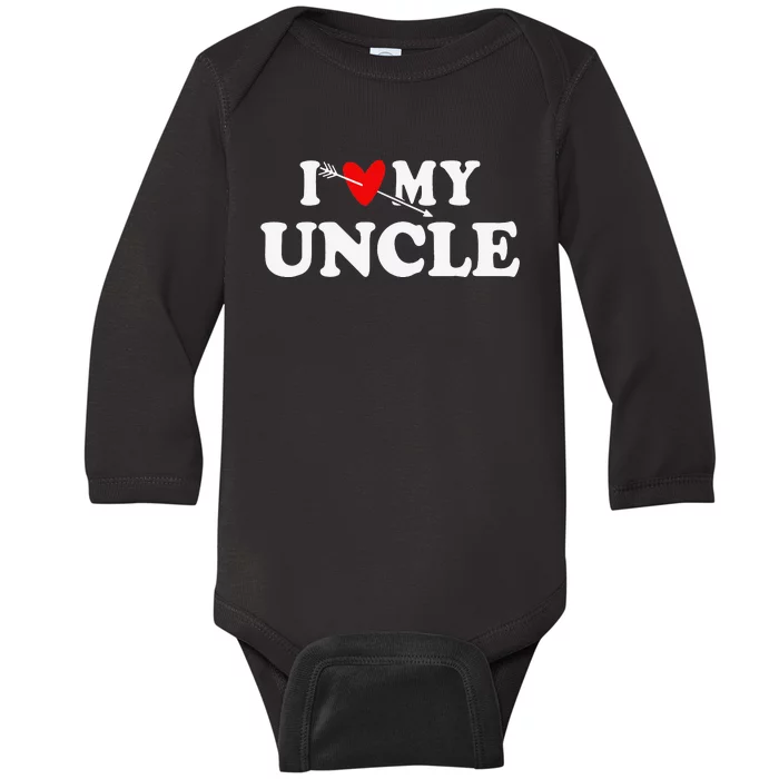 I Love My Uncle with Heart Baby Long Sleeve Bodysuit