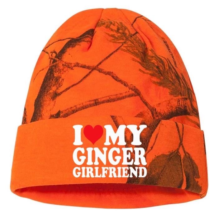 I Love My Ginger Girlfriend I Heart My Ginger Gf Kati - 12in Camo Beanie