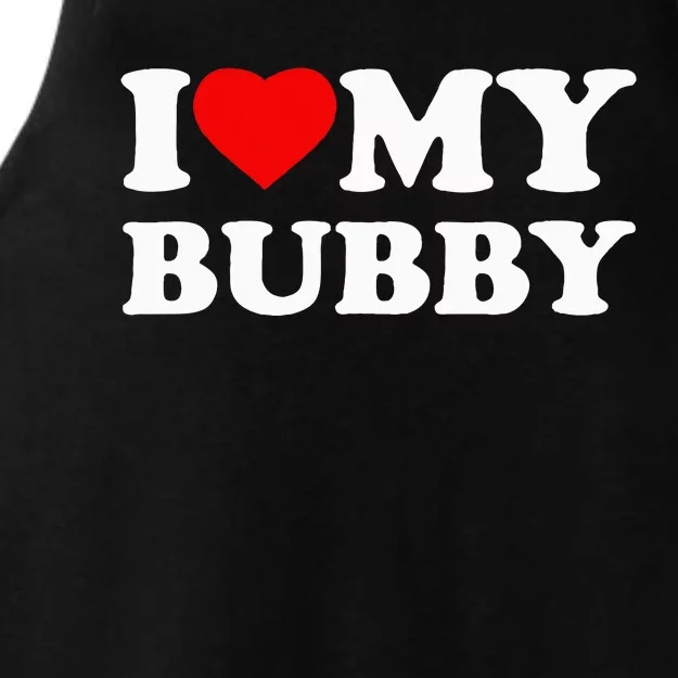 I Love My Bubby Heart Ladies Tri-Blend Wicking Tank