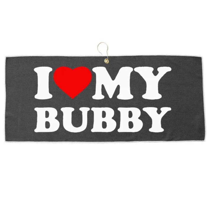 I Love My Bubby Heart Large Microfiber Waffle Golf Towel