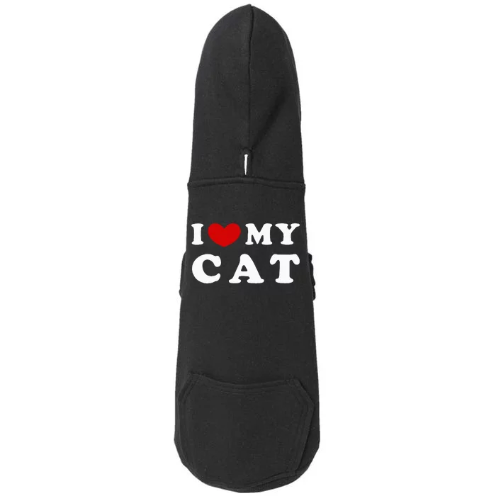 I Love My Cat Doggie 3-End Fleece Hoodie